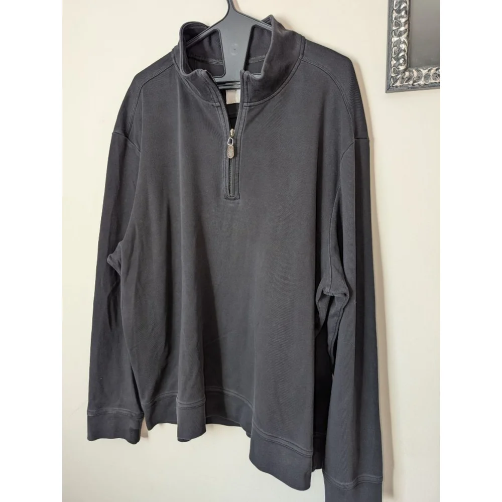 Tommy Bahama Black Quarter-Zip Sweater Men's XXL